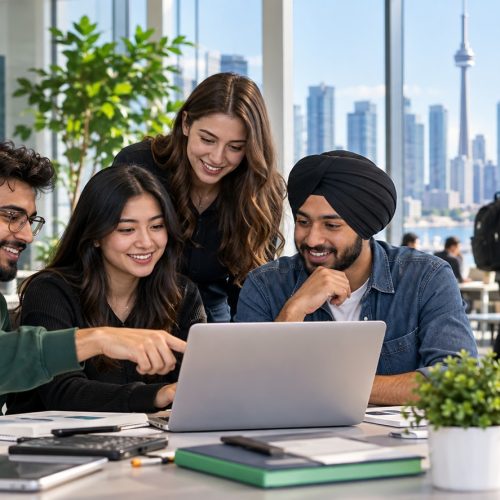 Students exploring diploma programs in Ontario for career preparation