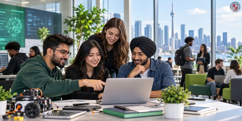 Students exploring diploma programs in Ontario for career preparation